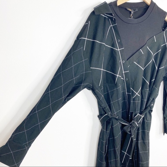 Maje Razak Deconstructed Plaid Cold Shoulder Dress - Picture 6 of 12